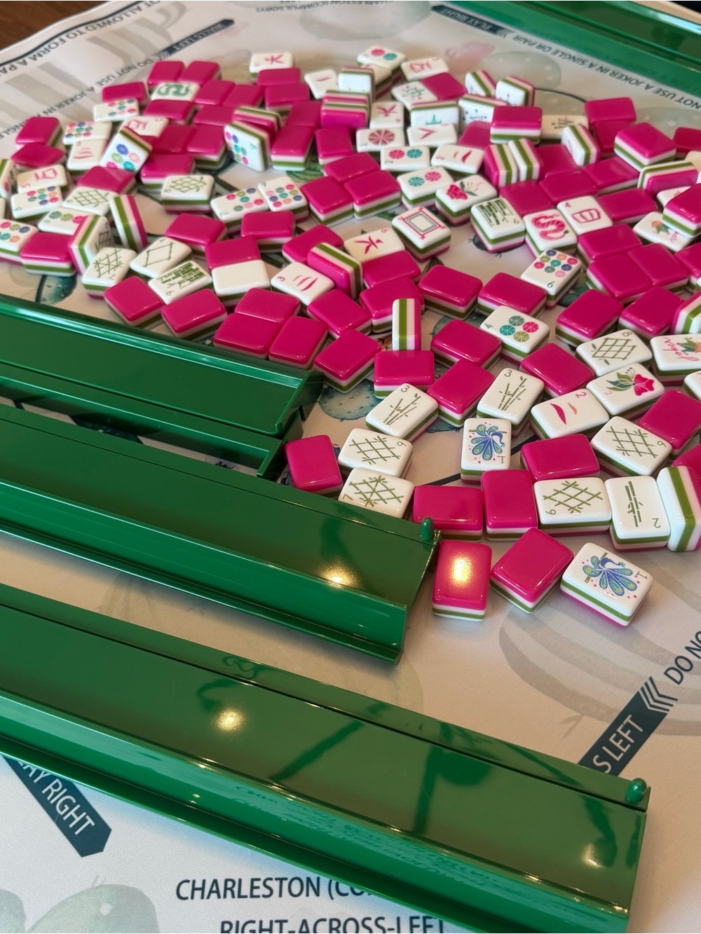 Pink and White Cactus Mahjong MAT ONLY - Picture 11 of 14